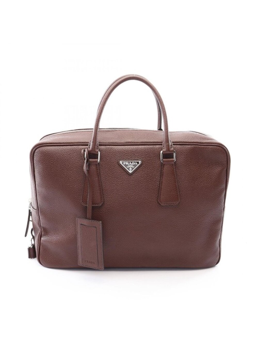 Prada Business Bag VIT.DAINO Brown Leather Triangle Logo
